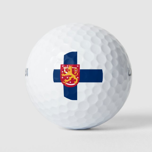 Suomi Flag with superimposed coat of arms Golf Balls (Front)