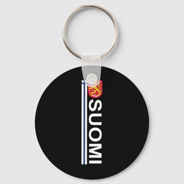 Suomi Soccer And Sport Print - Finnish National Pr Keychain (Front)