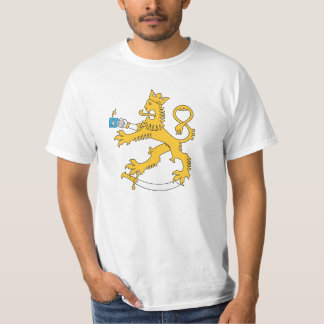 Suomileijona juo kahvia muumimukista t-paita T-Shirt