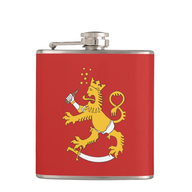 Suomileijona kalsarikännit taskumatti hip flask (Front)