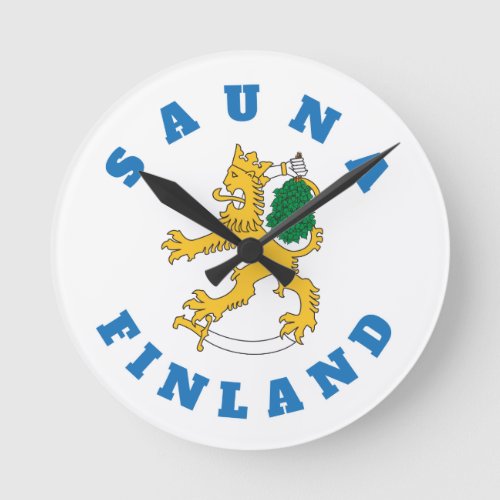 Suomileijona _ Sauna Finland _ seinkello Round Clock