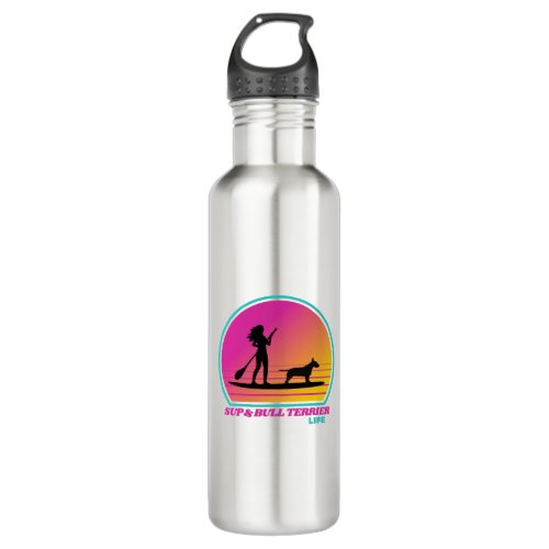 SUP and Bull Terrier Life Paddleboarding Stainless Steel Water Bottle
