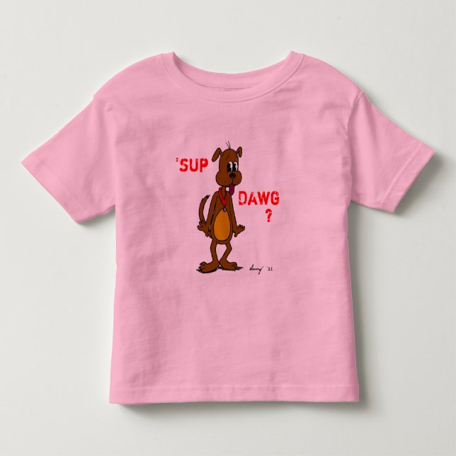 'SUP DAWG? Doggy Toddlers Ringer T-Shirt (Front)