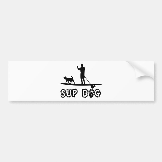 SUP Dog (Dude) Bumper Sticker (Front)