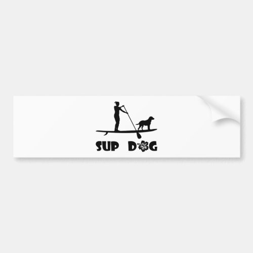 SUP Dog Standing Bumper Sticker
