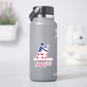 Sup Girl - American Flag Stand Up Paddle Boarder