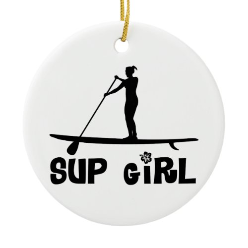 SUP Girl Ceramic Ornament