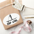 SUP Girl Oval Sticker | Zazzle