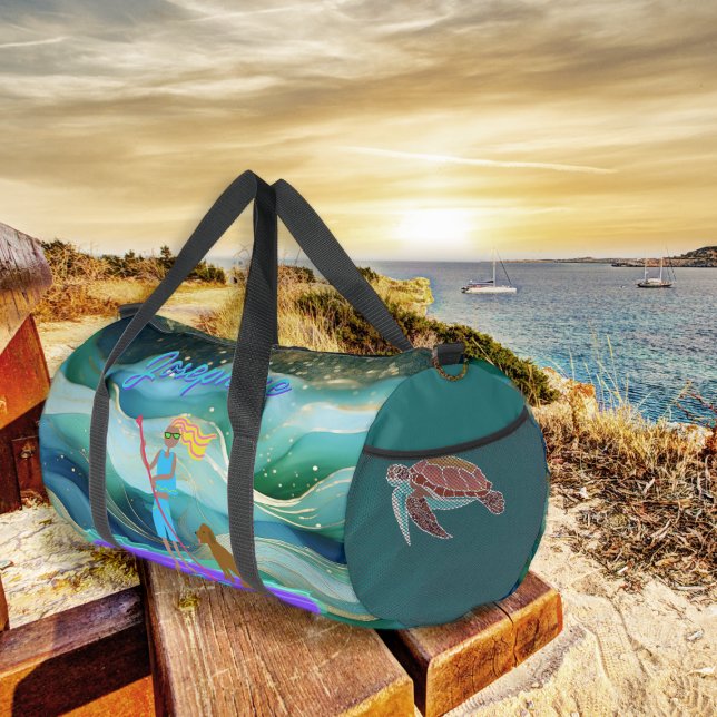 SUP Girl Personalized Tropical Sea Friends Duffle Bag (Creator Uploaded)