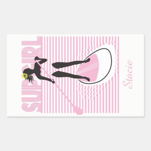 SUP Girl Rectangular Sticker