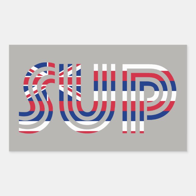 SUP Hawaii Flag Retro Rectangular Sticker (Front)
