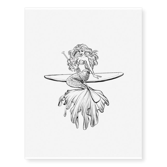 SUP Mermaid Temporary Tattoo (Front)