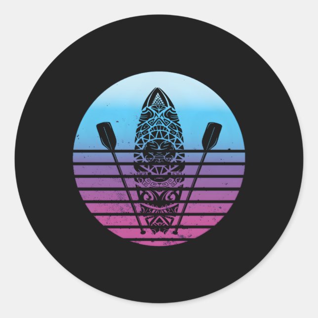 Sup Stand Up Paddle Board Water Sports Classic Round Sticker (Front)