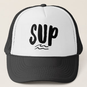 SUP Stand Up Paddle Board Wave Black Trucker Hat
