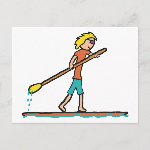 SUP Stand Up Paddleboard Postcard