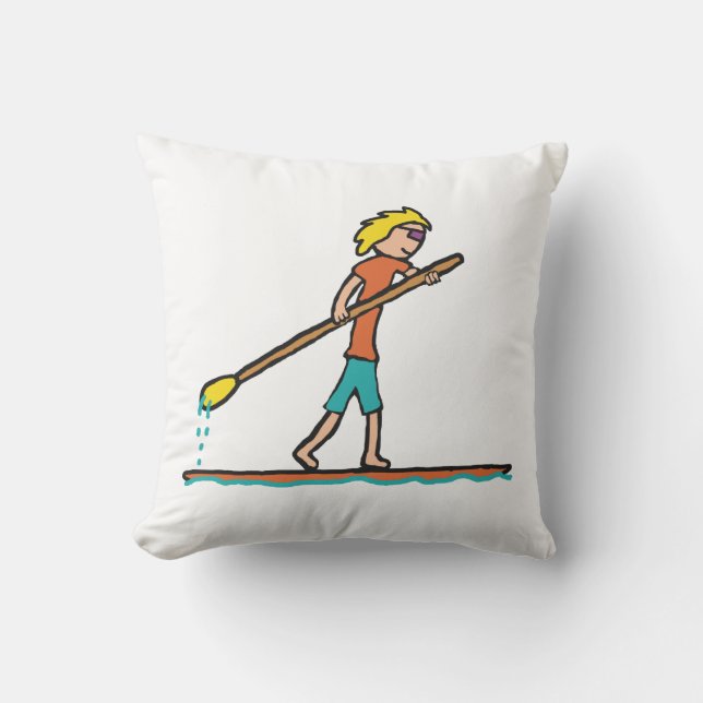 SUP Stand Up Paddleboard Throw Pillow (Front)