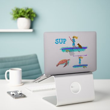 SUP Stand-up Paddleboard Tropical Sea Turtle Sticker