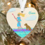 SUP Stand Up Paddleboarding Girl Dog Photo Ornament