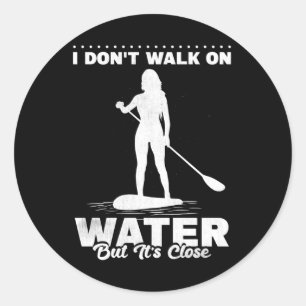 SUP Stand Up Paddling Boarding Surfer Classic Round Sticker