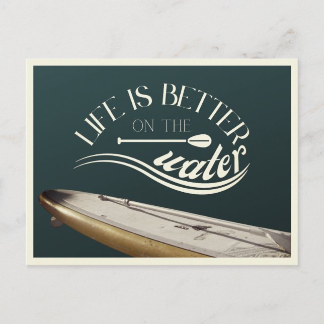 SUP stand up paddling vacation retro Postcard (Front)