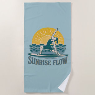 SUP Sunrise Flow Paddleboard Yoga Blue Graphic Beach Towel