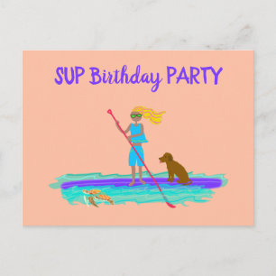 SUP Teen Girl Birthday Party Invitation Postcard