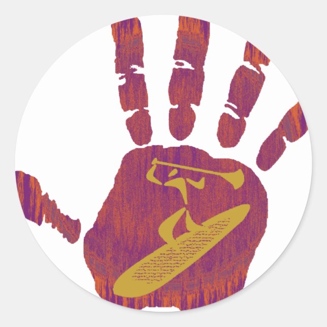 SUP THE HAND CLASSIC ROUND STICKER (Front)