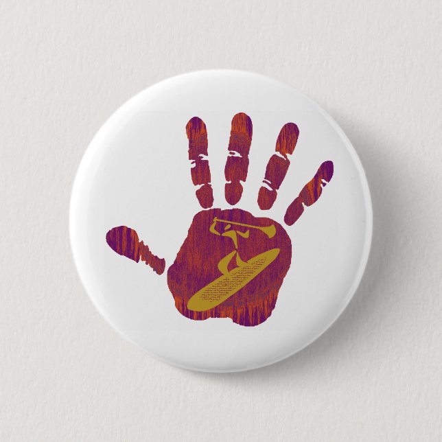 SUP THE HAND PINBACK BUTTON (Front)