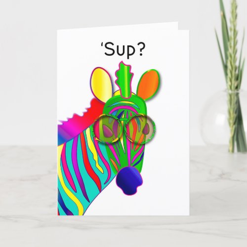 SUP Thinking of You Zebra Kaleidoscope Collection Card
