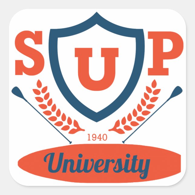 SUP university Square Sticker (Front)
