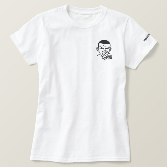 SUPA COOL MAN  -  WOMENS FITTED WHITE POLO SHIRT (Design Front)