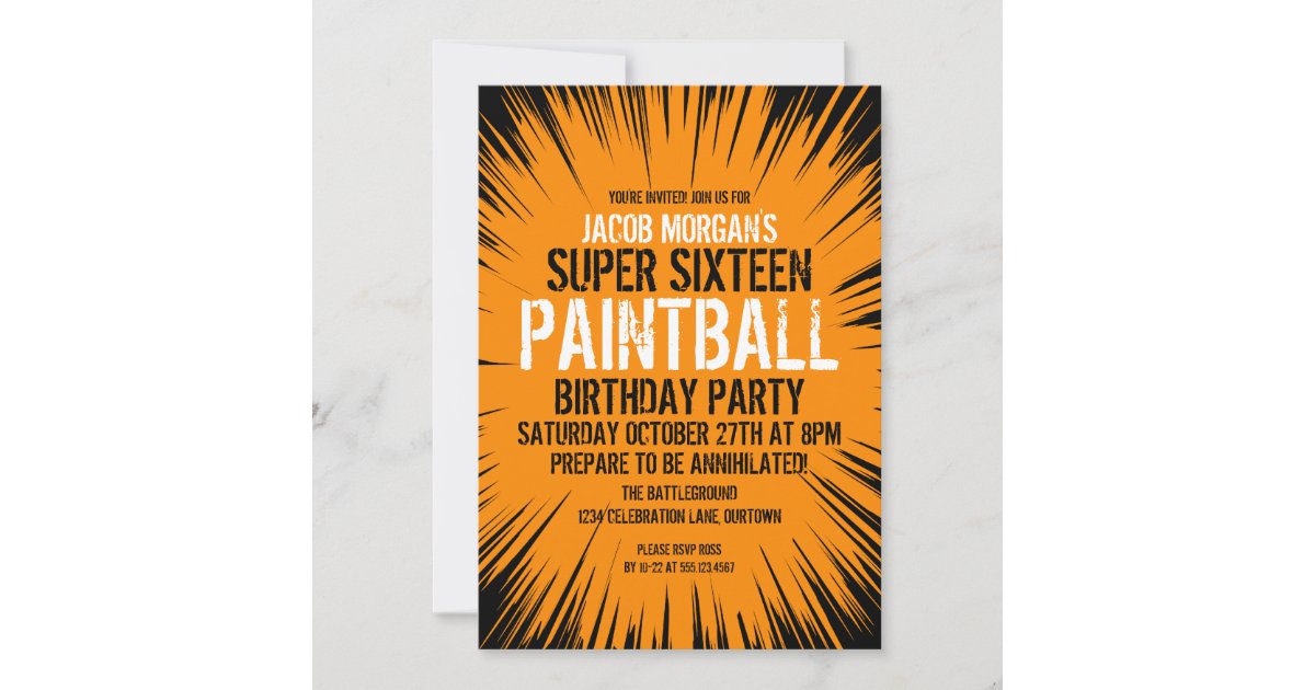 paintball party invitations free printable
