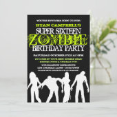 Super 16 Zombie Party Invitations (Standing Front)