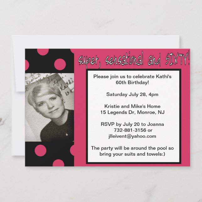 super 60th birthday invitation (Front)
