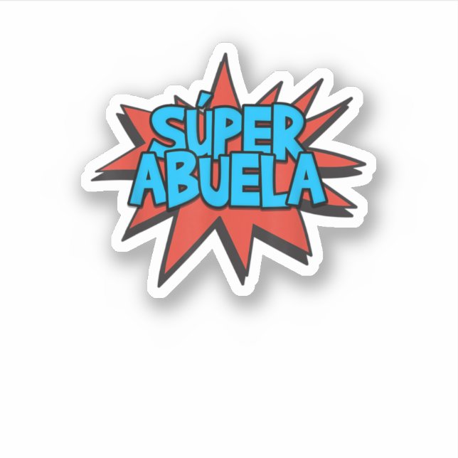 Super Abuela Cute Funny Spanish Grandmother  Sticker (Front)