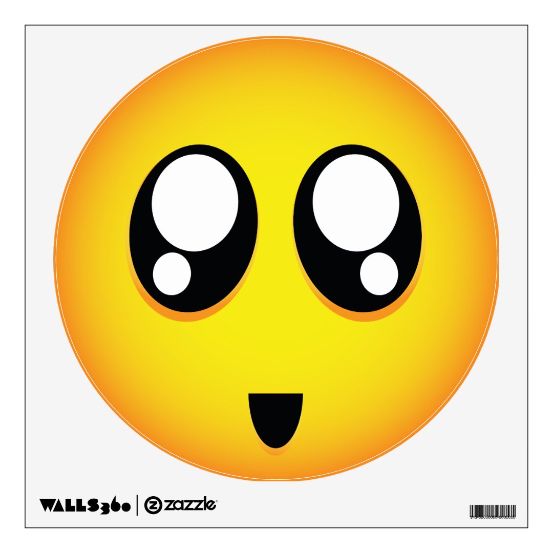 Super Adorable BIG eyes Emoji Wall Decal Zazzle