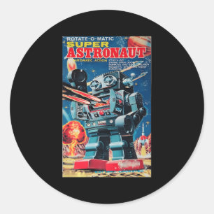 Super Astronaut Robot Old Japanese Toy Classic Round Sticker
