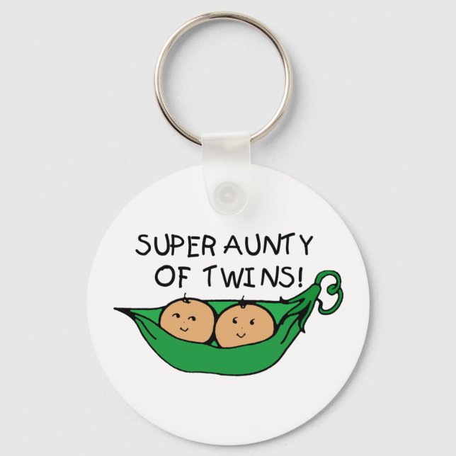 Super Aunty of Twins Pod Keychain (Front)