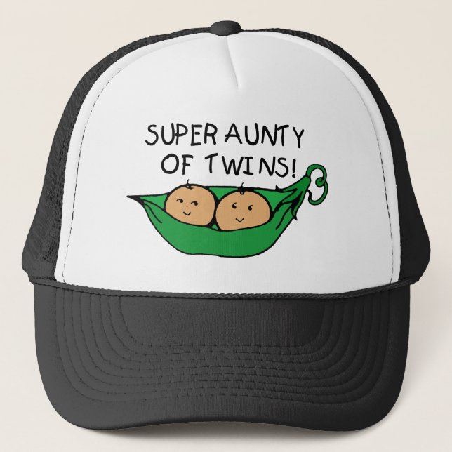 Super Aunty of Twins Pod Trucker Hat (Front)
