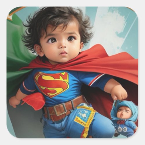 Super Baby 1 Square Sticker