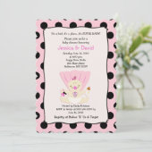 Super Baby Girl Baby Shower Invitation Scalloped (Standing Front)