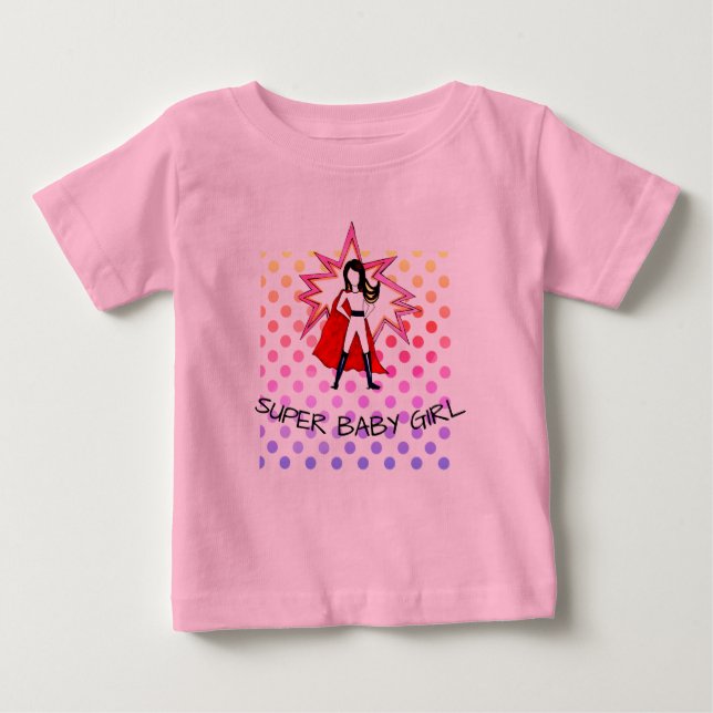 SUPER BABY GIRL tutu body suit with a girl superhe T-Shirt (Front)