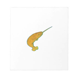 Super Badass Amazing Vintage Narwhalian Narwhal Notepad