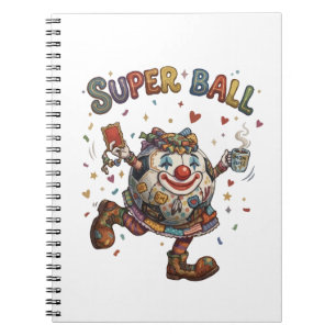  Super Ball Clown Funny Soccer Ball Character  Notebook