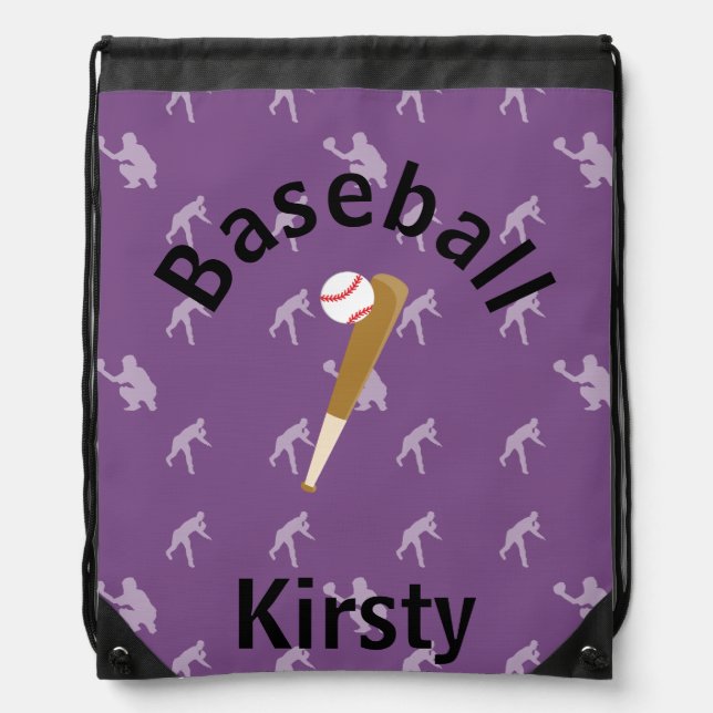 Super Baseball Drawstring Bag (Front)