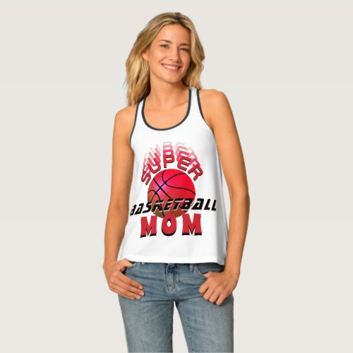 Super Basketball Ball Mom Sporty Mother  Tank Top