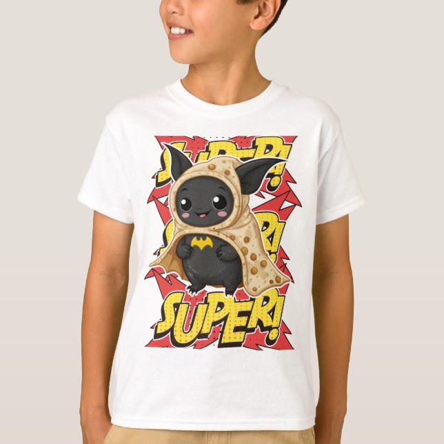 Super Bat Burrito Pun T-Shirt (Front)