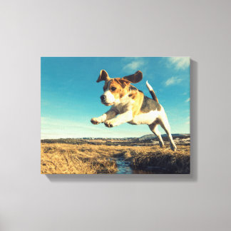 Super Beagle Dog - Premium Wrapped Canvas Print