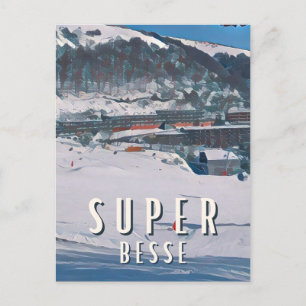 Super Besse Ski resort Postcard