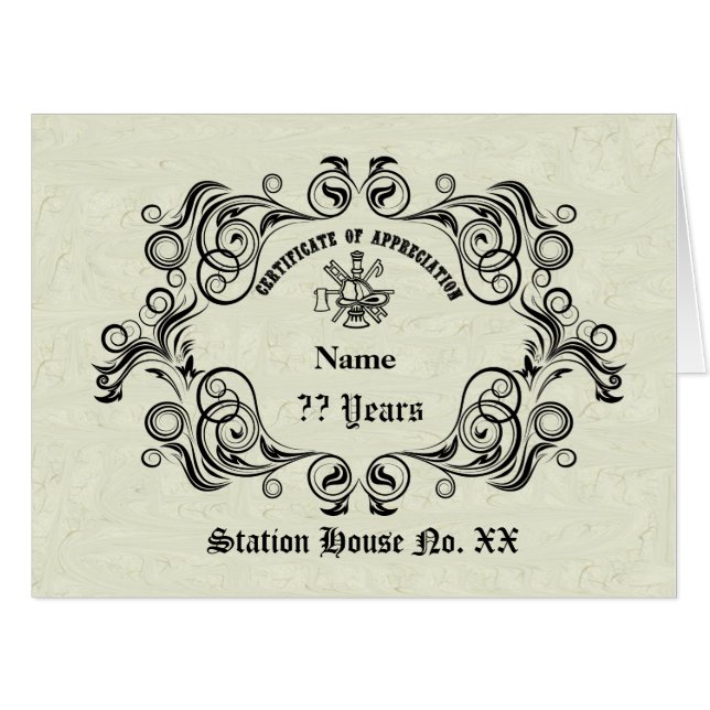 SUPER BIG! Fireman Retirement Card  Customize It! (Front Horizontal)